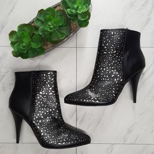 Cushion Walk Black Gold Metallic Ankle Boots 10